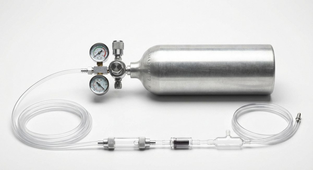 CO2-Druckgasanlage mit Druckminderer, Blasenzähler und Diffusor für das Pflanzenaquarium